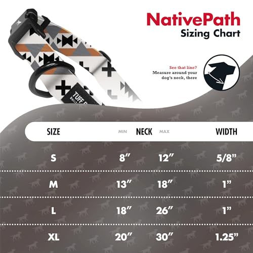 Tuff Pupper Premium Adjustable Dog Collar for Small Boy & Girl Dogs, Stylish Pattern Collars Designed in USA, Quick Release Buckle, NativePath Print, Small (0.7 Inch Wide x 8-12 Inch Neck) - color: NativePath, size: Small