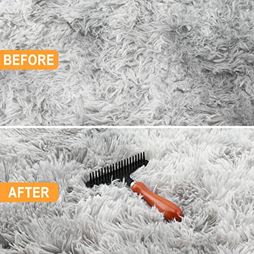 Hand Held Carpet Rake Sheepskin Wool Brush Carding Fur Restore Carpets Softness and Texture Let Rugs to New Looking