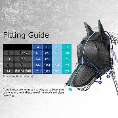 Harrison Howard CareMaster Horse Fly Mask Large Eye Space Half Face with Ears Moonlight Silver Small Pony - color: Moonlight Silver, size: Pony (Small)