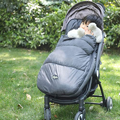 CozyMe Stroller Footmuff, Stroller Hooded Blanket for Toddler, Stroller Bunting Bag with Multi Purpose Fleece Lined Warm Winter Stroller Cover, M6-4T,Heather Grey - color: grey