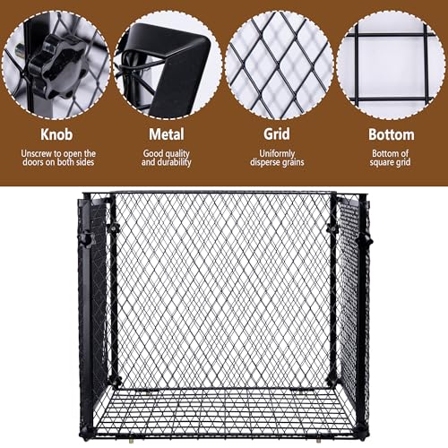 Deer Feeder Varmint Guard, 14.5” x 12.5” Square Varmint Cage for Feeders | All-Metal Deer Feeder Cage, Protective Cages for Feeder Keeping Wildlife Away Outdoor Hunting (Square) - color: Square