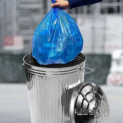 Plexon 20 Gallon Metal Trash Can with Lid Outdoor Large Trash Bin Galvanized Steel Garbage Can for Farm Garage Patio Ash Bucket Bird Seed Storage Can Heavy Duty Round Container Silver