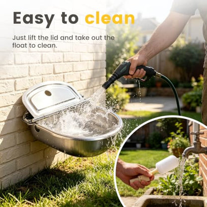 Automatic Dog Water Bowl Dispenser 304 Stainless Steel Dog Waterer - color: Standard without Drain Plug
