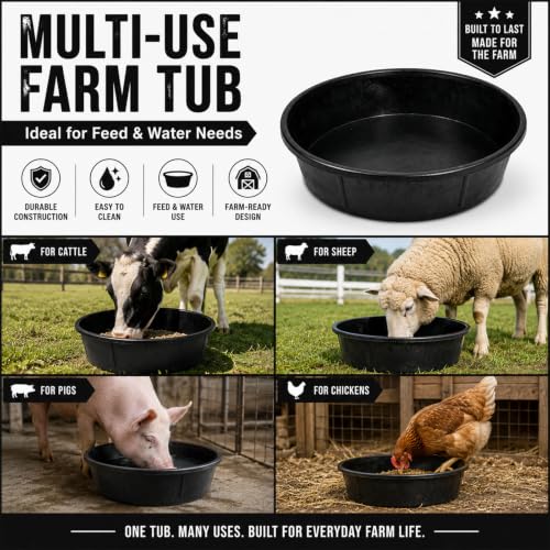 LOVIVO Horse Rubber Feed PAN 3GALLON 5 - size: 3 gallon 5PCS