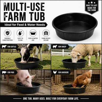 LOVIVO Horse Rubber Feed PAN 3GALLON 5 - size: 3 gallon 5PCS