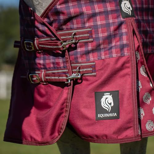 Equinavia Arktis Regular Neck Heavy Turnout Blanket 300g - Cranberry Red - 72 in - color: Cranberry Red, size: 72 in