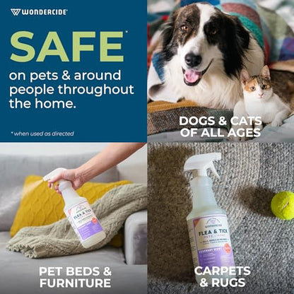 Wondercide Rose Flea & Tick Spray for Pets Plus Home with Natural Essential Oils 16 fl. oz. (Pack of 2) - color: Rosemary, size: 16 OZ (Pack of 2)