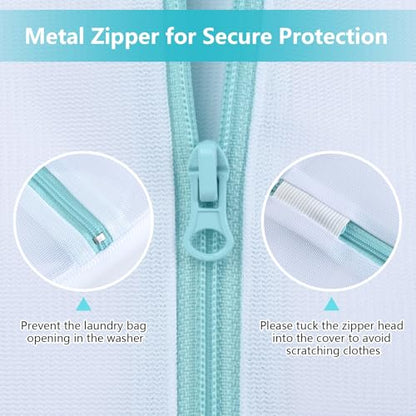 OTraki Mesh Laundry Bag for Delicates, 24 x 32 inch Large Mesh Delicates Bag for Washing Machine, Zippered Net Laundry Bag for Sweater Bed Sheet Blanket Toy College Dorm Don't Drying, Melting 140-176℉ - size: 24 x 32 inch