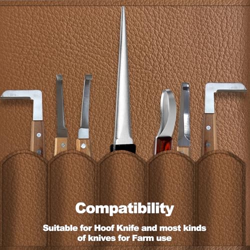 Hoof Knife Sharpener, 10 Inch Farrier Tool Honing Rod for Hoof Knives | Solid Wood Handle, For Hoof Knives, Farrier Supplies, Curved Blade Sharpening, Farm Knife Maintenance