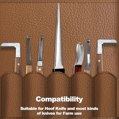 Hoof Knife Sharpener, 10 Inch Farrier Tool Honing Rod for Hoof Knives | Solid Wood Handle, For Hoof Knives, Farrier Supplies, Curved Blade Sharpening, Farm Knife Maintenance