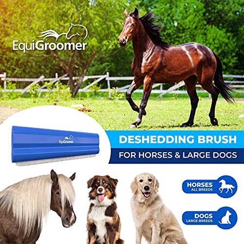 EquiGroomer 8-Inch Deshedding Brush for Dogs & Horses, Blue - color: Blue