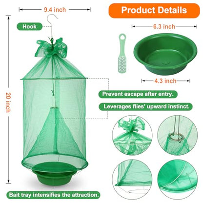 Reusable Outdoor Fly Trap Hanging Fly Catcher with Brush-8 Pack - size: 8 pack