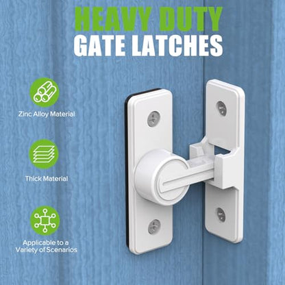 Barn Door Lock Hardware, 90 Degree Flip Latch Privacy Lock, White-2PCS | Heavy Duty Zinc Alloy Sliding Barn Door Latch for Bathroom, Bedroom, Closet, Garage, Shed and Gate - color: White-2PCS