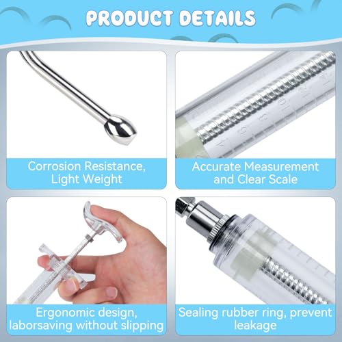 2 Pack Goat Drench Syringe, 50 mL Drench Gun for Goats - style: 50ml