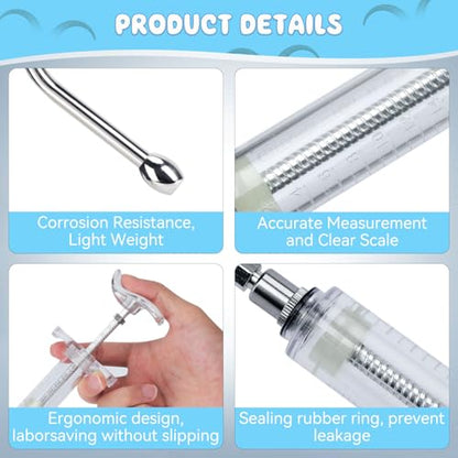2 Pack Goat Drench Syringe, 50 mL Drench Gun for Goats - style: 50ml