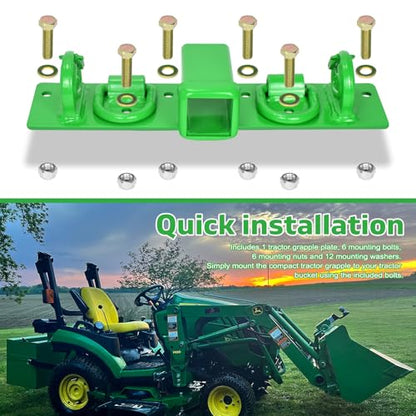 Tractor Bucket Grab Hooks 2” Receiver D Rings with Self-Locking Function