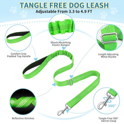 SlowTon No Pull Small Dog Harness and Leash Set with Front Clip | Soft Padded, Neck & Chest Adjustable, Lightweight, Anti-Twist, Puppy Vest Harness Pet Lead Combo for Small Medium Dog, G XS - color: Green, size: X-Small