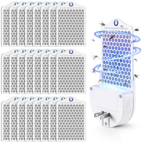 Qualirey 25 Pack Flying Insect Trap Refill Compatible with LiBa/PIMAG/Onsinn/Fly Trap Indoor, Sticky Glue Cards, Bug Catcher Refills, Glue Boards Refill for Insect Bug Mosquito Gnat Fruit Flies