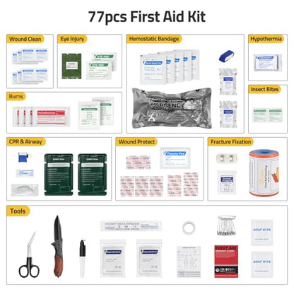 CVLIFE First Aid Kit with MOLLE Pouch, Comprehensive Trauma Kit