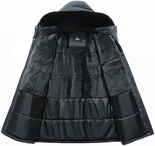 MOERDENG Women's Long Winter Down Coat Thicken Fleece Lined Puffer Jacket | Faux Fur Detachable Hood Parka Warm,Waterproof and Windproof Overcoat - color: Darkgrey, size: XX-Large