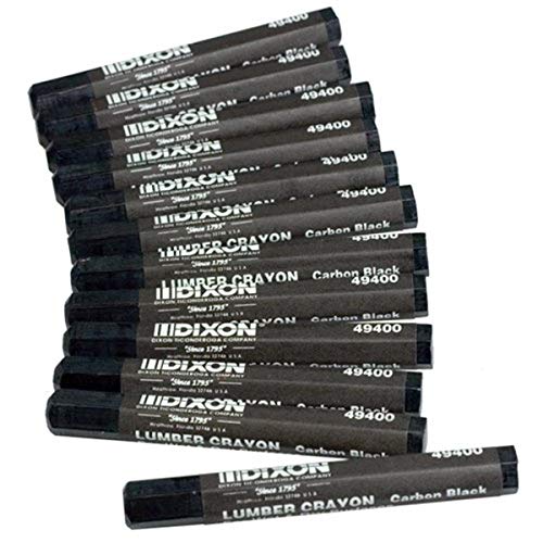 Bon Tool Dixon 49400 Lumber Marking Crayons, Black, 12-Pack