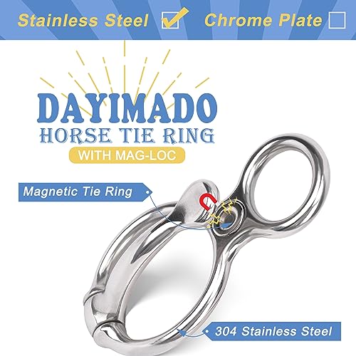 Dayimado Horse Tie Ring, Stainless Steel Tie Ring for Horses, Durable and Safe Horse Tack Supplies for Indoor and Outdoor Reducing Horse Injured When Pull Back