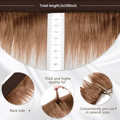 Tatuo 2 X 100 Inch Brown Fake Fur Fabric for Crafts Sewing DIY - color: Brown, size: 2 x 100 Inch