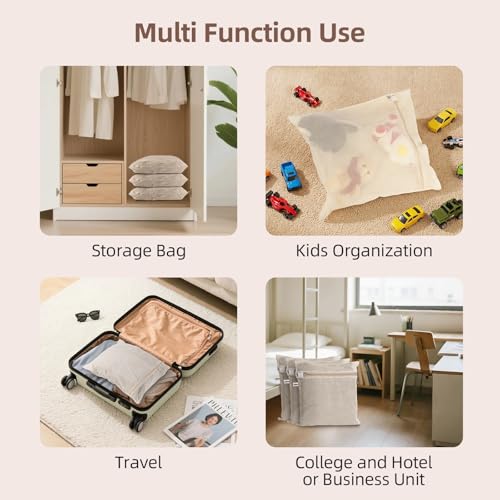 100% Pure Cotton Mesh Laundry Bags, Premium Soft, No Dye, Natual,Set of 3(XXL) - size: XX-Large