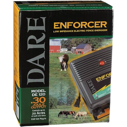 Dare Enforcer Series Electric Fence Energizer, 20 Acre, Plug-in, 110-Volt