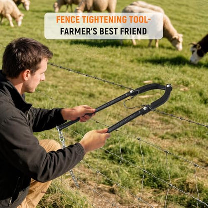 Heavy Duty Fence Fixer,Fence Wire Repair Tool,Lifetime Replacement Guarantee,Corrosion-Proof Iron Construction Designed for Electric Fences,Horse Fencing and mesh Wire Applications. (Black)