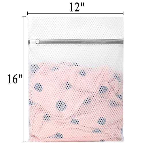 Muchfun 3Pcs Durable Diamond Mesh Laundry Bags for Delicates 12 x 16 Inches - size: 3 Medium