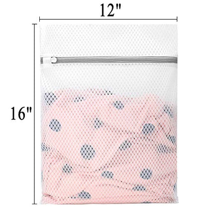 Muchfun 3Pcs Durable Diamond Mesh Laundry Bags for Delicates 12 x 16 Inches - size: 3 Medium