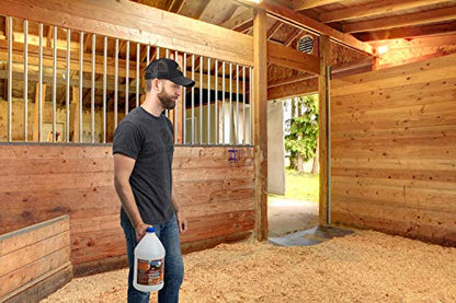 Absolutely Clean Barn, Stall, or Horse Trailer Deodorizer, Natural-Based Cleaning Spray (128oz) - size: 128oz