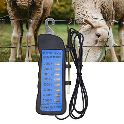 12KV Neon Fence Voltage Tester, 8 Neon Indicator Lights Electric Fence Tester Fault Finder Farming Equipment Portable Testing Tool, 2000-12000V