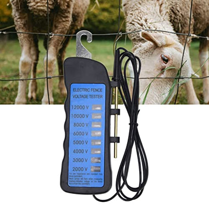 Electric Fence Tester MLD 002A6, 12KV Electric Fence Fault Finder, Equipped with Electric Fence Indicator Light for Farms, Gardens and Livestock Enclosures, 6.5x2.4x0.8in