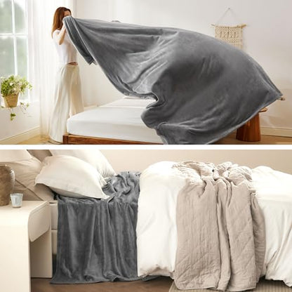 Bedsure GentleSoft Fleece Bed Blankets Full Size Grey - Soft Lightweight Plush Fuzzy Cozy Luxury Blanket Microfiber, 84x90 inches - color: Grey, size: Full (84" x 90")