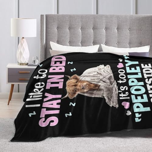 Highland Cow Blanket, Soft Plush Fleece Animal Throw Blanket - Cozy Warm Stuff Blankets Bedding Funny Cow Gifts for Women Girls Kids Adults 60"X80" - color: Highland Cow, size: 80"x60"