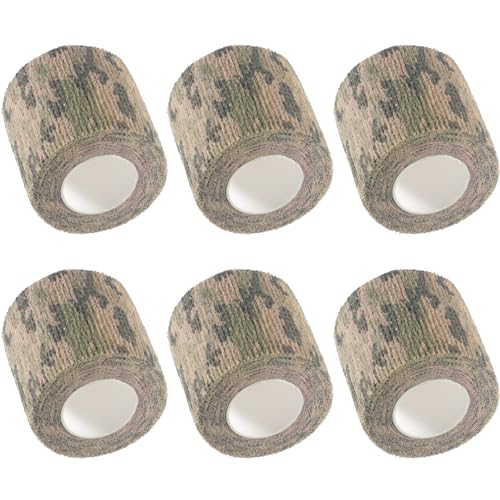 IndigoCase 6 Pack Self Adhesive Bandage Wrap 2 Inch x 5 yd Elastic Tape - color: Camo-grass, size: 2 Inch - 6 Pack