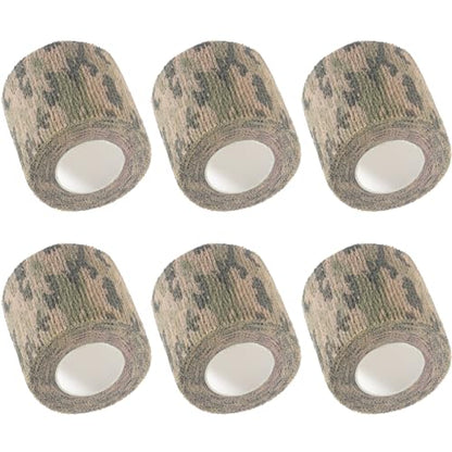 IndigoCase 6 Pack Self Adhesive Bandage Wrap 2 Inch x 5 yd Elastic Tape - color: Camo-grass, size: 2 Inch - 6 Pack