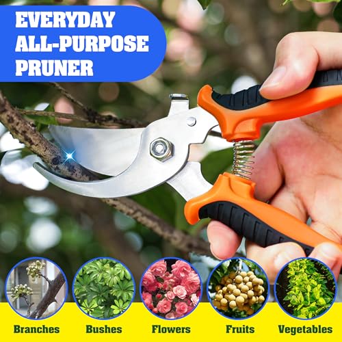 EWPJDK 4 Pack Garden Pruning Shears Scissors Clippers Stainless Steel - color: Orange