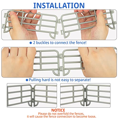 TOYMANY 20PCS Plastic Fence Toys Corral Fencing Panel Accessories Playset - style: Silver(20PCS)
