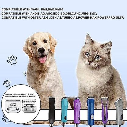 3PCS 40 Blades Dog Grooming Blades Compatible with Andis/Wahl Dog Clipper - color: 3pack #40