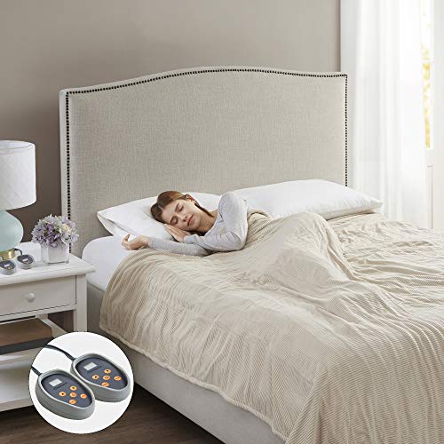 Beautyrest Heated Blanket Queen, Micro Fleece Electric Blanket, Beige - color: Beige, size: Queen