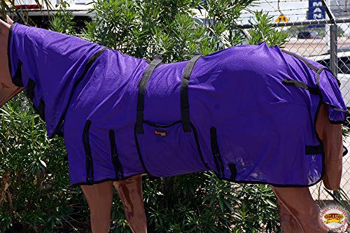 HILASON Horse Fly Sheet Breathable Mesh UV Protection Mosquito Bug Summer - color: Purple, size: 66 In
