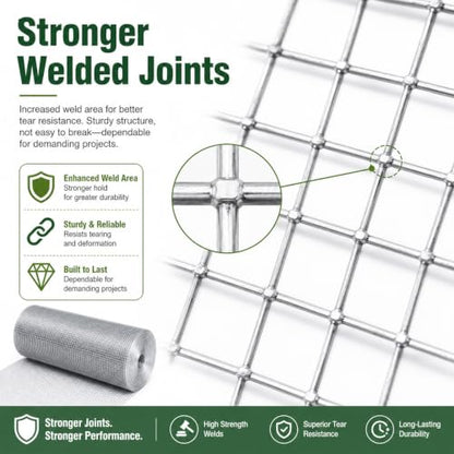 Hardware Cloth Roll 1/2 in. x 3 ft. x 100 ft. 19-Gauge | Chicken Wire Mesh Roll, Chicken Wire Fencing, Wire Fence Roll, Garden Fence, Tree Fence, Rodent Mesh, Gopher Guard - size: 1/2'' x 36'' x 100'