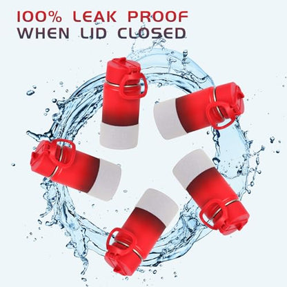 Volhoply 14oz KIds Stainless Steel Insulated Leakproof Water Bottle with Straw Lid and Silicone Boot,BPA-Free Easy Use for Boys&Girls,Double Wall Vacuum Bottles(Red Purple,1) - color: Red Purple