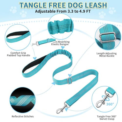SlowTon No Pull Small Dog Harness and Leash Set with Front Clip | Soft Padded, Neck & Chest Adjustable, Lightweight, Anti-Twist, Puppy Vest Harness Pet Lead Combo for Small Medium Dog, TL XS - color: Teal, size: X-Small