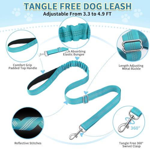 SlowTon No Pull Small Dog Harness and Leash Set with Front Clip | Soft Padded, Neck & Chest Adjustable, Lightweight, Anti-Twist, Puppy Vest Harness Pet Lead Combo for Small Medium Dog, TL S - color: Teal, size: Small