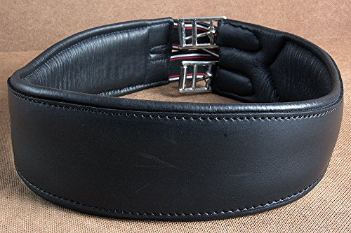 HILASON Padded Leather Horse English Saddle Girth Cinch Roller Buckles | Strap for Horses Back Western - size: 38"