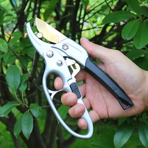 Garden Clippers, Premium Germany Titanium Pruners, 4x cutting power trimming, Pruning Shears, Cutting Rose, Flower, Hedge, Stem, Tree, Sharp Gardening Scissors, Arthritis Weak Hand Snips - style: Titanium -Black
